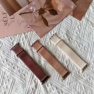 3-Pack Sporty Nylon Iwatch Bands Compatible with Series 1-10, Adjustable Closure, Breathable Fabric, Fits 38mm to 49mm, Unisex Design, Smart Watch Straps