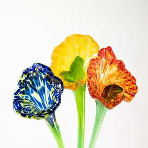 Hand Crafted Glass Flowers - Vibrant Colors, Unique Design, Perfect for Home Decor