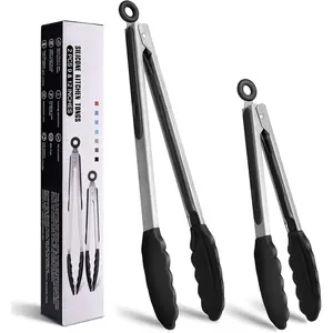 Premium Stainless Steel Locking Kitchen Tongs with Silicon Tips