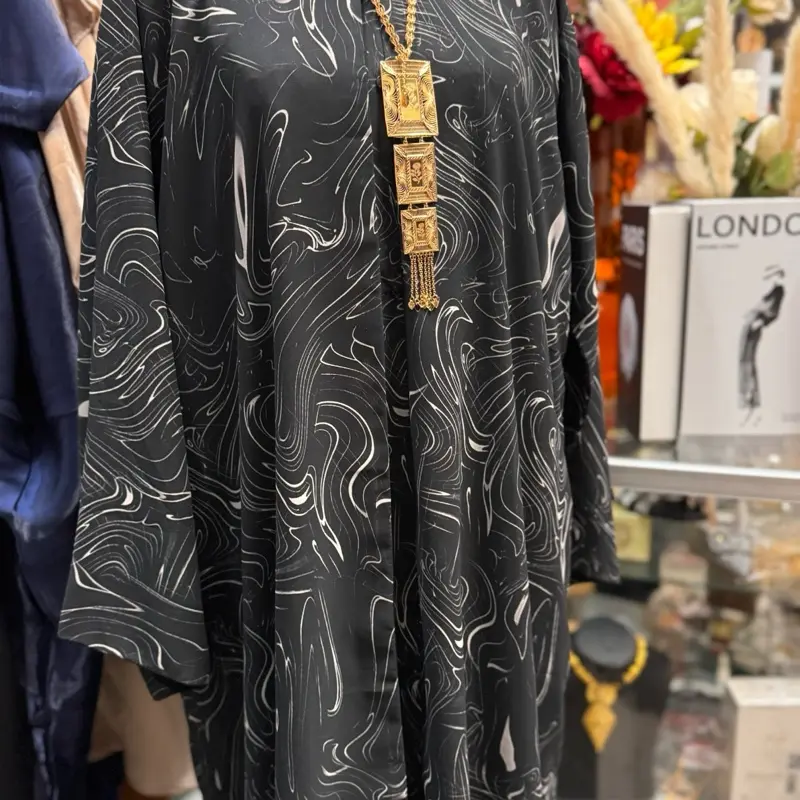 Foz abaya prayer ootd pearls decor linen cheap abayas elegant design