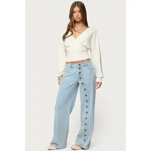 Adison Button Low Rise Baggy Jeans