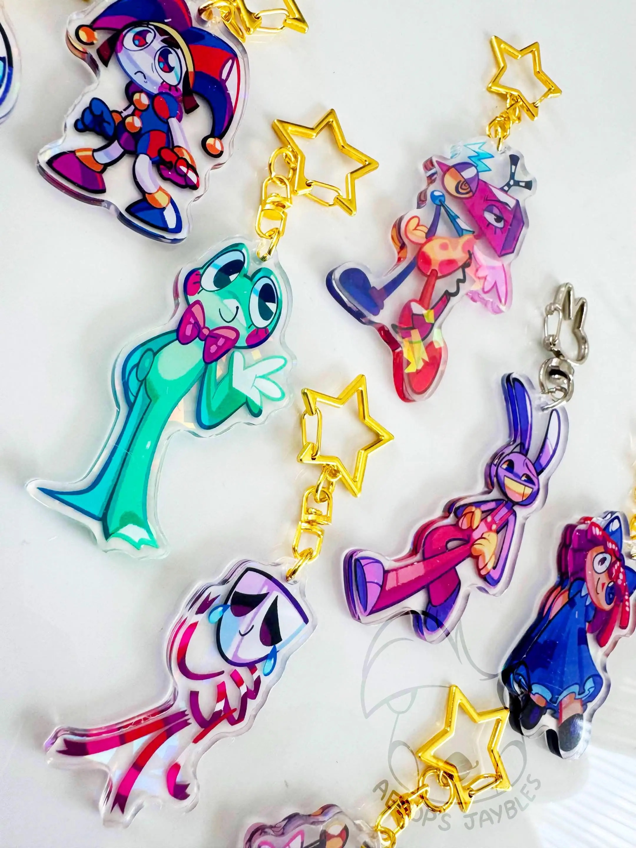 The Amazing Digital Circus Acrylic Keychain | Double-Sided TADC Charm | Pomni, Jax, Ragatha, Gangle, Zooble, Kinger & Caine | Cute Anime Gift