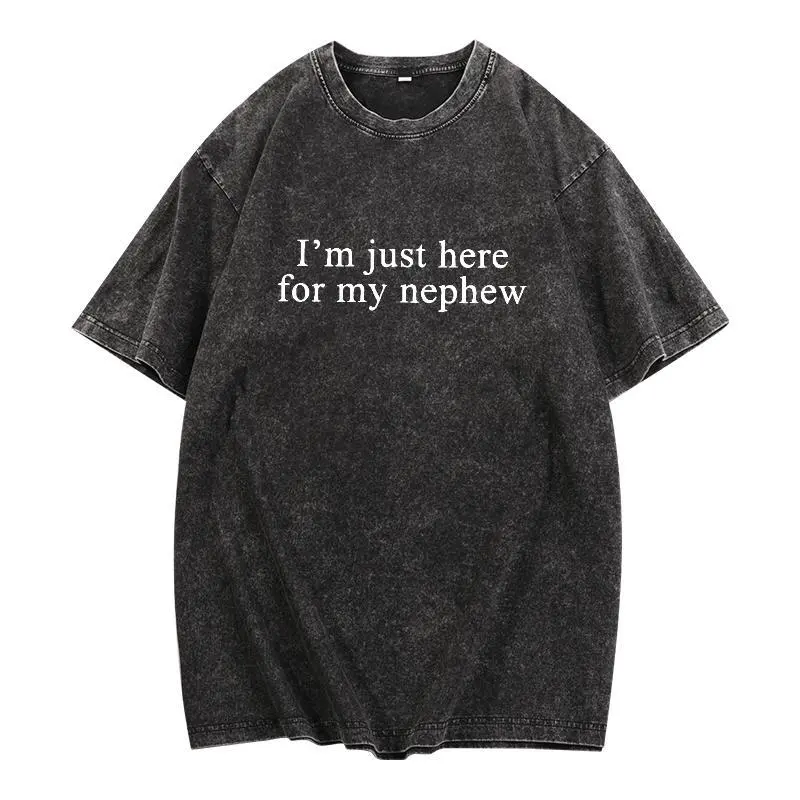 I'm Just Here For My Nephew Shirt, New Future Aunt T-shirt, Cute Auntie Graphic Tee, Funny Titi Clothing family statement oversized fit