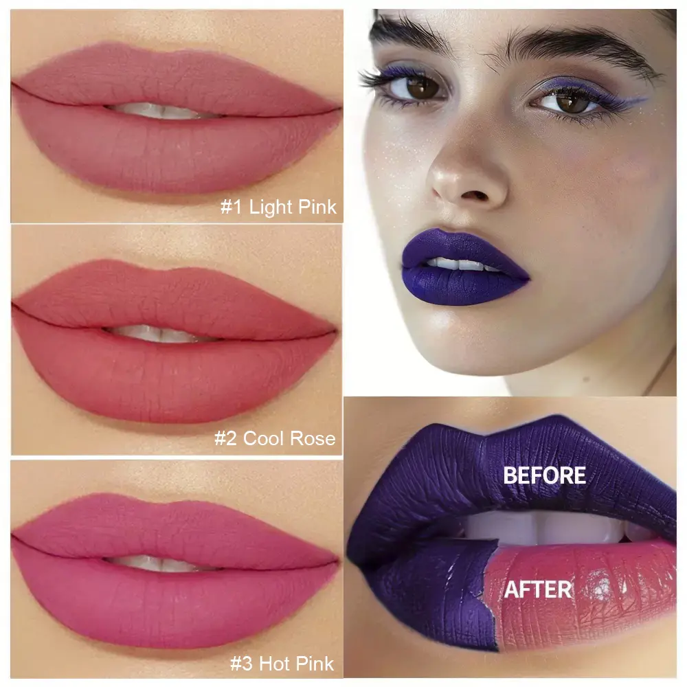 Purple Tear-Off Lip Stain Tint, Integrated Lip Contour & Long Lasting Peel-Off Lip Makeup