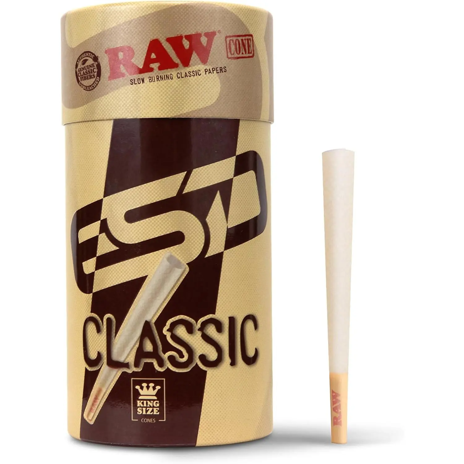 Cones Classic King Size - 100 Pack - Slow Burning Pre Rolled Paper with Tips and Packing Tubes Included