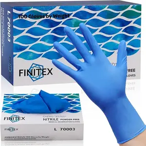 FINITEX Blue Disposable Nitrile Gloves, 4Mil Latex-Free Powder-Free, Doctor Surgical Medical Exam Household Toilet Kitchen Cook Food Cleaning Gloves,Spring MothersDay Dad Boyfriend Holiday Love Gifts