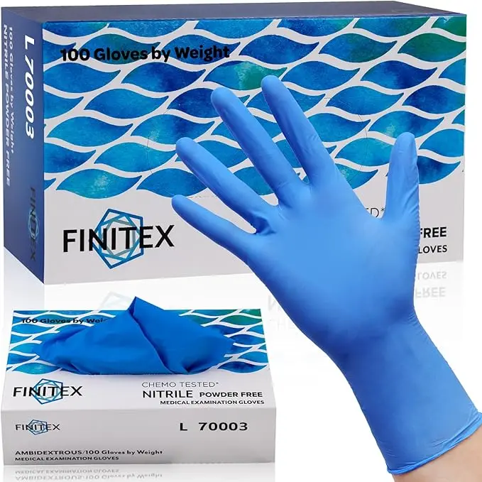 FINITEX Blue Disposable Nitrile Gloves, 4Mil Latex-Free Powder-Free, Doctor Surgical Medical Exam Household Toilet Kitchen Cook Food Cleaning Gloves,Spring Dad Boyfriend Holiday Love Fathersdaygift MemorialDay