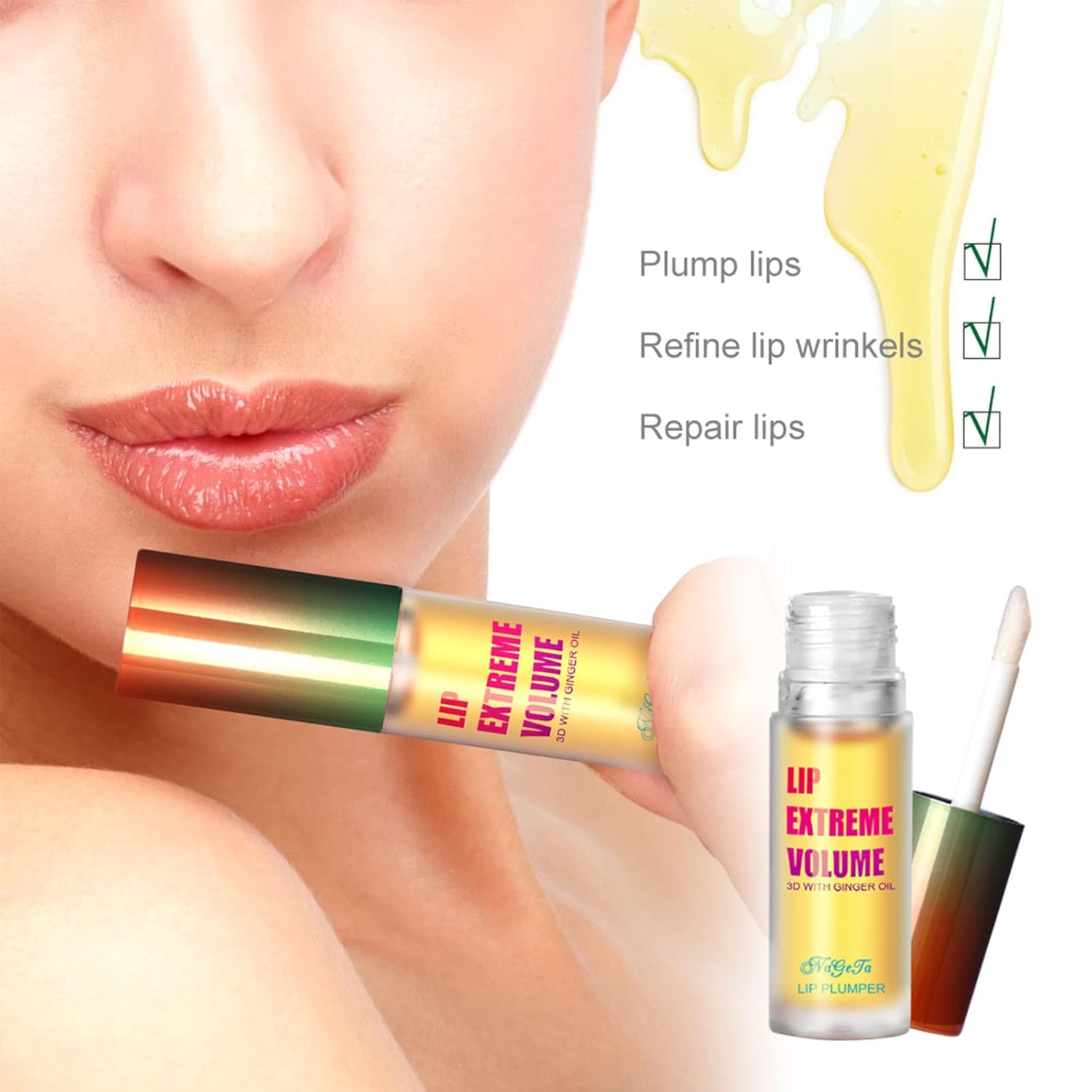 Instant Plumping Lipsticks, Daily Lip Essence, Long-Lasting Plumping Lip Serum, Night Moisturizing LipEssence, Transparent Moisturizing Lip Oil,Naturally Nourishing Lips,  Instant Plumping And Smoothing Lip Lines - Vibrant Gloss