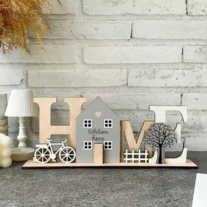 Wooden Home Letter Decor, Wooden Home Sign, Creative Wooden Craft, Home Decoration, Office Wall Hanging, Novelty Decor, Ideal Gift for Friends and Family