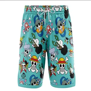 Jolly Roger Anime Basketball Shorts, Anime Basketball Shorts, Gym Shorts, Quick Dry Workout Running Shorts Casual for Men, Gift for fan
