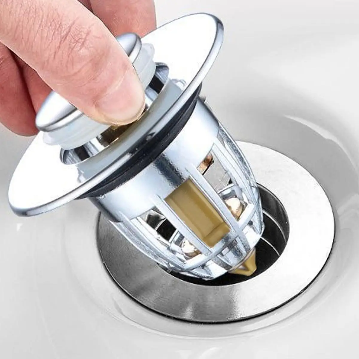 Bathroom Sink Drain Cover, Anti-smell Durable Sink Drain Cover Filter, Universal Sink Drain Cover for Bathroom Kitchen Dining Room Hotel Salon