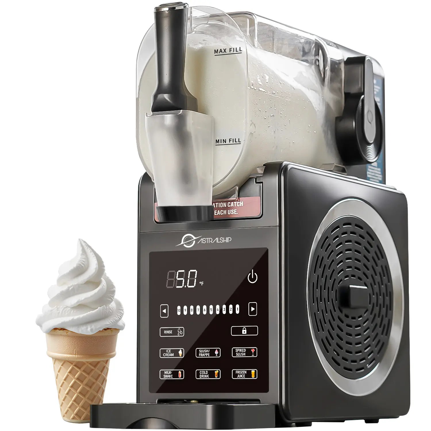 ASTRALSHIP Slushie Machine 85oz, Frozen Drink Machine, Slushy Machine for Home, 6 Preset Programs, LED Touch Control, Rinse, No Ice Needed, for Milkshakes, Margarita Smoothie, Frappes, Low-Sugar & Alcohol Alerts
