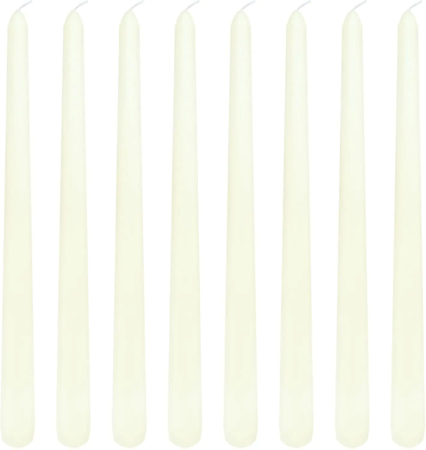 8-Pack 10-Inch Cotton Taper Candles, Long-Lasting Dripless Candles for Dinner Decoration, Wedding Shower Supplies