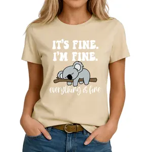 Milk Silk Women’s T-Shirt with Cute Koala Cartoon – Casual Short Sleeve Fashion Top