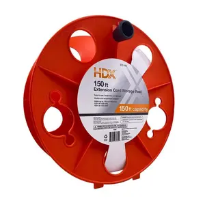 Heavy-Duty 150 ft 16/3 Power Cord Reel – Portable Storage Wrap with Center Spin Handle for Cable Management