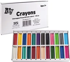 IDIY Unwrapped Bulk Wax Crayons (Pre-sorted 313 ct, 24 colors, 13 Each)-No Paper, ASTM Safety Tested For Kids, Teachers, Art Classroom, Back To School Supplies, Drawing Melting Craft Project