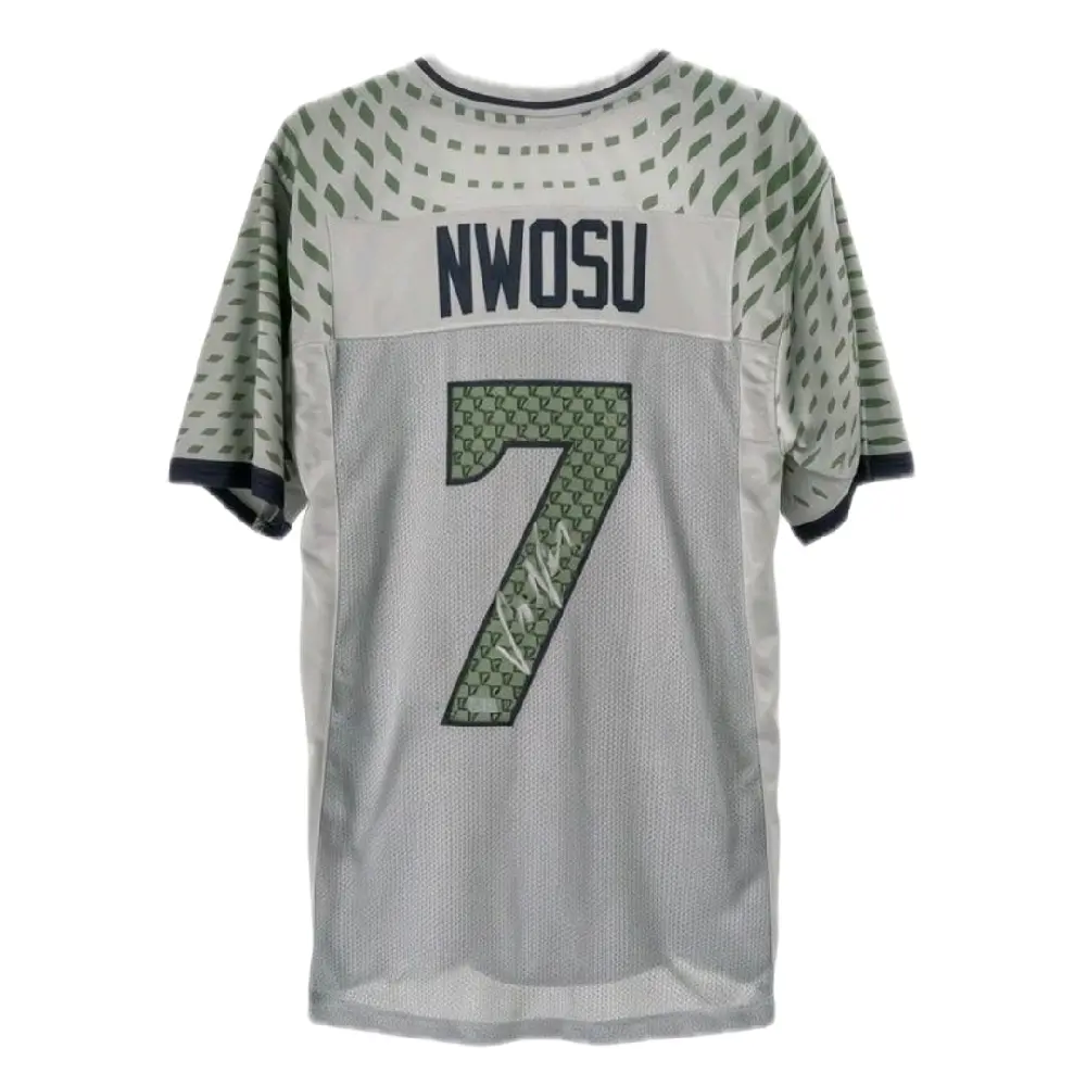 Uchenna Nwosu Seattle Seahawks 2026 Superbowl Champ Autographed Custom Stitched Jersey BECKETT Witnessed/Authenticated