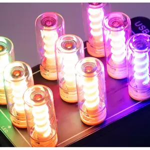 3D Dimmable Touch Control USB Car Interior Lights - Retro Creative LED Ambient Lighting, Universal USB Lights for Cars, bedrooms, Camping, Parties, Mini Decorative Lights