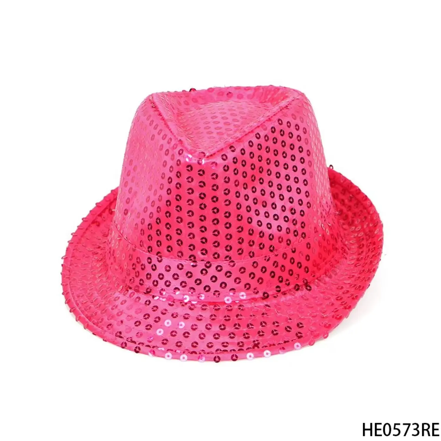 PESENAR  Pink Sequin Fedora Hat For 70s Disco Costume Party Retro Theme Events Accessory