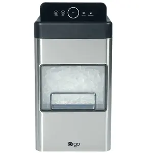 Orgo The Nugget Countertop Ice Maker, Makes 33 lbs. in 24 hours, Nugget Shaped In 2 Sizes, Stainless Steel Ice Maker Ready In 10 Minutes, Self-Cleaning, Includes Scoop, RGN4505, Black