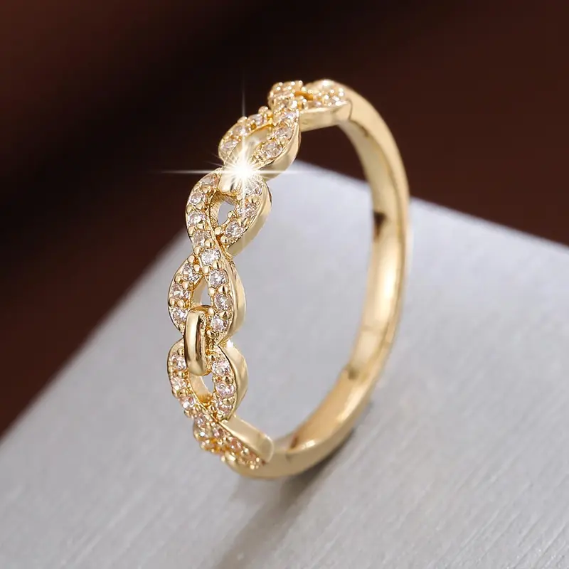 Elegant Artificial Zircon Decor Promise Ring, Fashion Engagement Ring for Women, Beautiful Rings for Party, Daily Decor, Elegant Everyday Ring, Trendy All-match Exquisite Jewelry As Birthday Gift