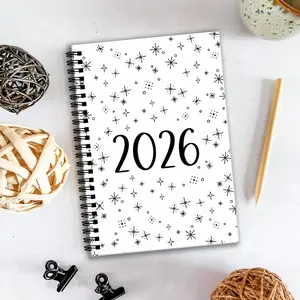 2026 Minimalist Star Dot Coil Notebook, Creative Planner, Check-In Schedule Book, Style, Ideal for Organizing Your Day