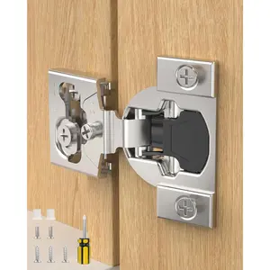 20 Pack 1/2" Overlay  Frame Soft Close Cabinet Hinges, 105? Concealed Hinge, Smooth Slow Self Closing,  Adjustable,  Hardware  for Kitchen, Wardrobe, Cupboard Door