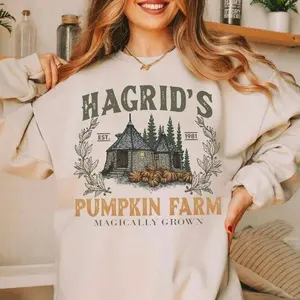 Hagrid's Pumpkin Patch Sweatshirt, Vintage Fall Shirt, Retro Thanksgiving Shirt, Pumpkin Patch Sweater, Crew Neck Shirt.
