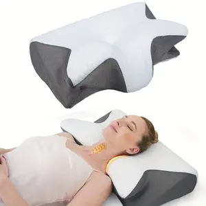 Ergonomic Memory Foam Cervical Pillow for Neck Relief, Orthopedic Contour Design for Side, Back, and Stomach Sleepers, cushion support