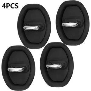 4 PCS Car Door Lock Protective Cover Silicone Door Latch Protector for Noise Reduction and Dampening Elegant Black Design for Vehicle Types