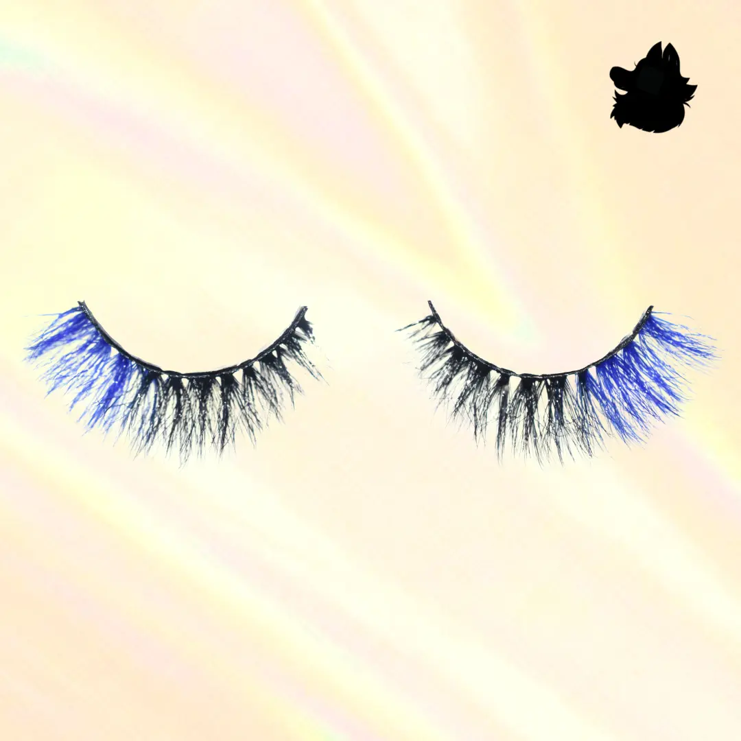 Jules 15mm Blue Ombre Colored Lashes for Eye Makeup with Luxury Baby Pink Glitter Casing | Perfect Halloween Lashes Colorful