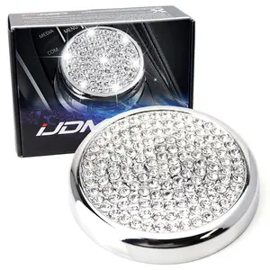 iJDMTOY Crystal Silver Chrome Interior Center Console iDrive Multimedia Controller Decor Cover For BMW F-Chassis 1 2 3 4 5 6 7 Series X3 X4 X5 X6, Luxury VIP Style Alloy Metal Decorations