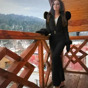 Women’s Thick Sports Casual Snowboard Fashion Outdoor Zip-Up Ski Skirted Suit (Jumpsuit), Women’s Pantsuit, Formal