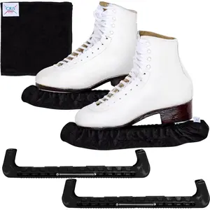 Cross Skate Guards, Soakers and Towel Gift Set - Ice Skating Guards and Soft Skate Blade Covers for Figure Skating or Hockey