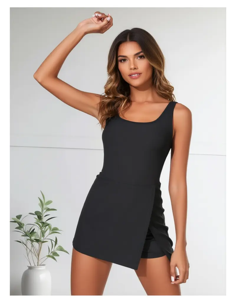 knee length dresses for ladies Coppersuit Women's Solid Athletic Swim Dress - Pink Posey