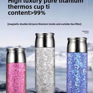 Luxury Pure Titanium Insulated Mug with Magnetic Lid, Tea Separation Car Travel Mug, Perfect Business Gift for Professionals