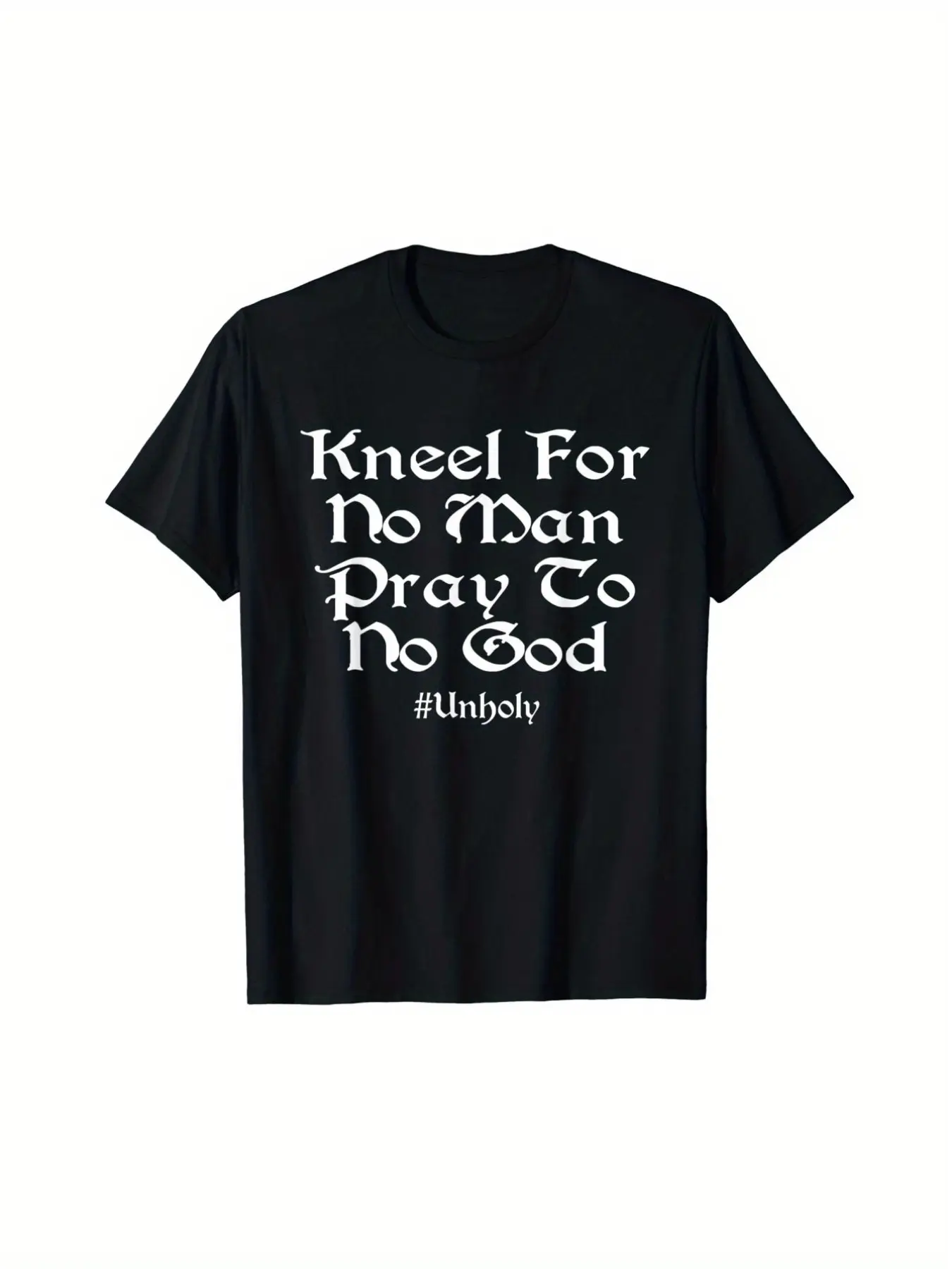 Mysterious Satanist Atheist Gothic Style Kneel to unisex soft cotton short sleeve t shirt, vintage graphic casual tee for men women teens, perfect birthday holiday gift for camping travel gym daily street  wear