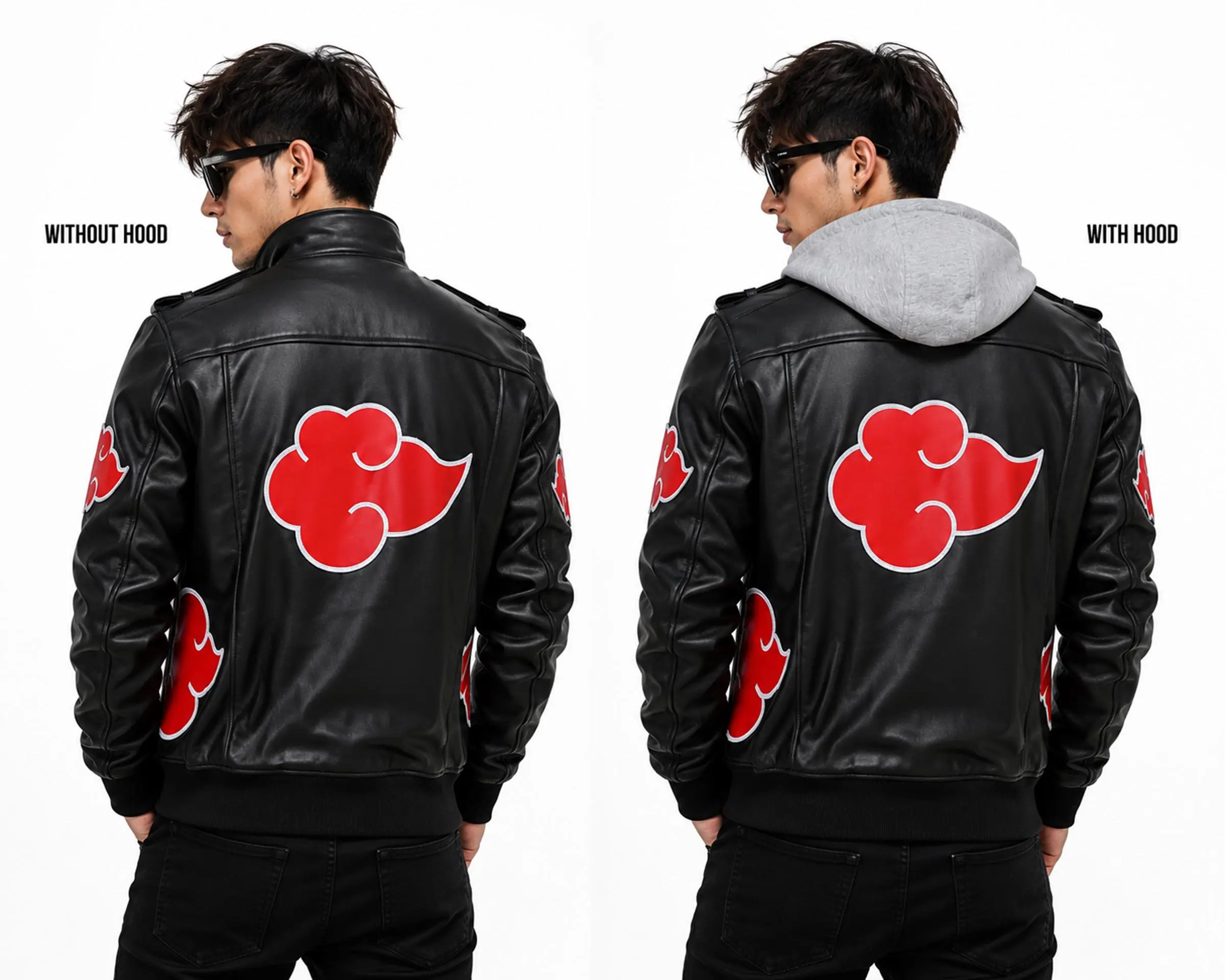 Men's Fitted Akatsuki Uchiha Itachi Black Red Cloud Long Cloak - Naruto Anime Halloween Carnival Cosplay Costume Jacket, Special Occasion Menswear Outfit