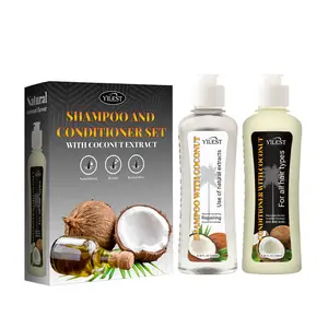 Coconut Shampoo and Conditioner Set 8.39oz*2 - Deeply Nourishes Hair, Enhances Hair Shine, Prevents End Split and Damage. With Coconut-Infused Gentle Formula for Smart Styling and Management. Haircare Nourishing Olive Comfort Cleansing Cleanser Oil