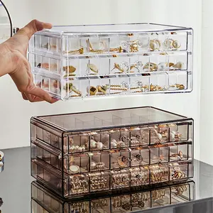 72-Grid Transparent Jewelry Storage Box, Multi-Layer Large-Capacity Jewelry Organizer for Rings, Earrings, Necklaces and Bracelets