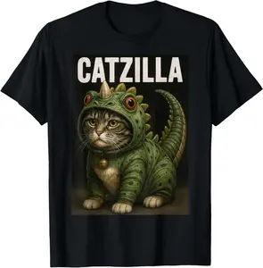 Funny Cat Japanese Catzilla T-Shirt