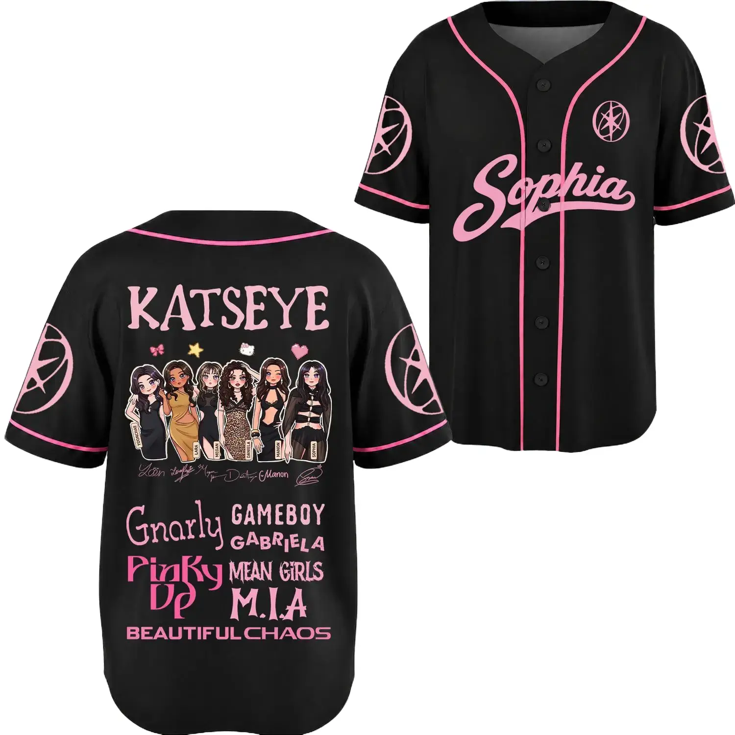 Pinky Katseye The Wildworld Tour Baseball Jersey Fan Edtion