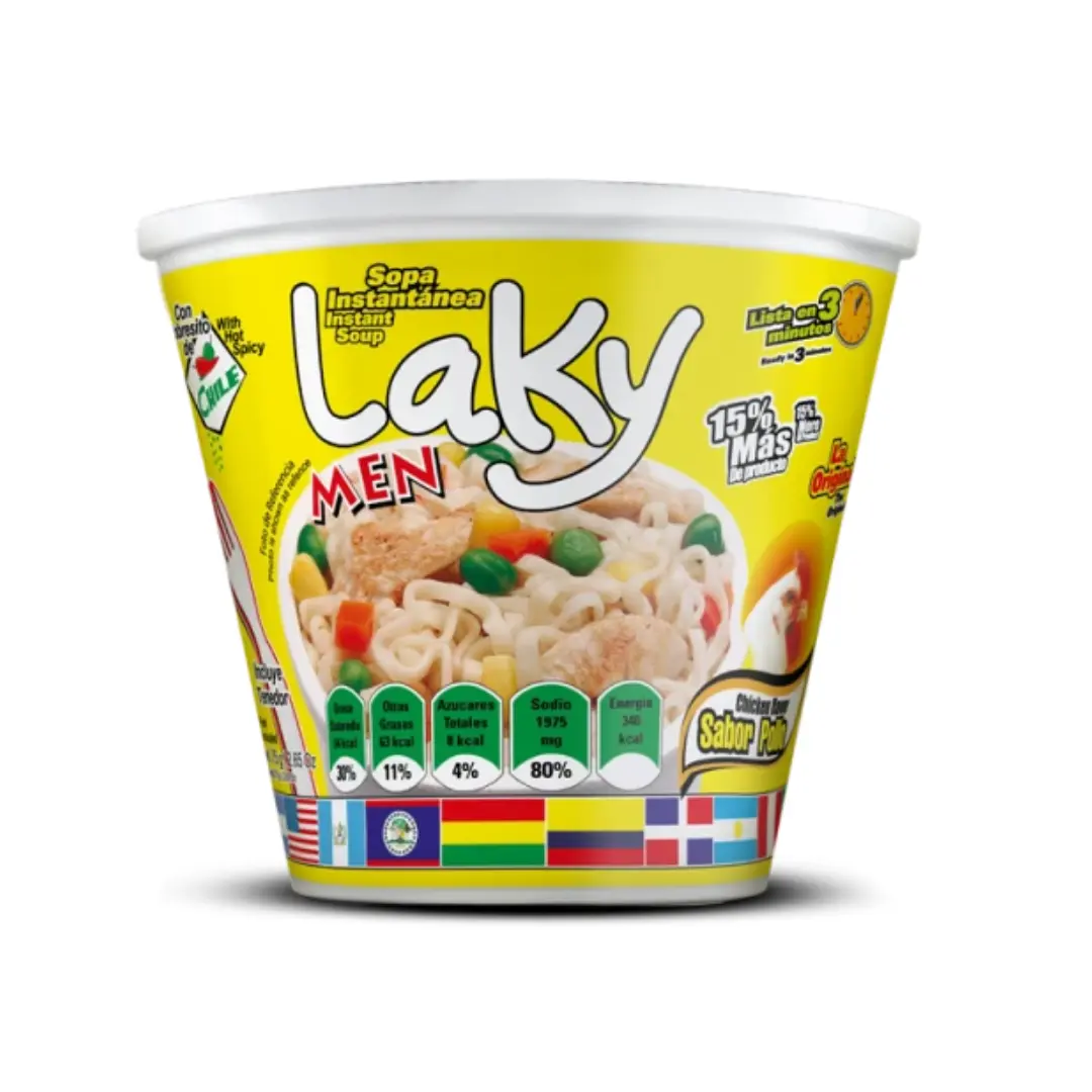Laky Men - Chicken Instant Soup (2 Pack) 2.65 Oz Each - Sopa Instantanea sabor Pollo | Easy to Prepare