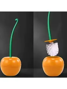 Cherry Toilet Brush Set - Plastic Cleaning Tool (One Set)