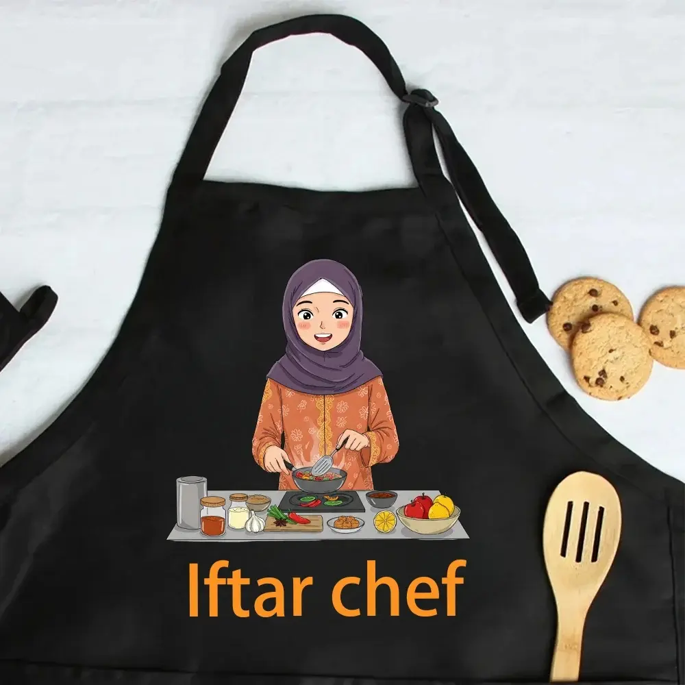 2026 Iftar Chef Apron Kitchen Accessories Ramadhan Apron Gift for Chef Mom Baking Eid Al-Adha Hajj Ramadan Kareem Iftar Item