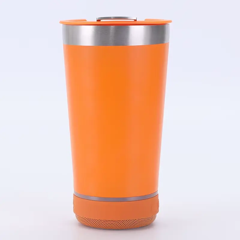 AuraHome 2-in-1 16oz Stainless Steel Insulated Leakproof Tumbler Water Bottle - 1x 16oz Insulation Tumbler, Double Wall Vacuum Sealed, IPX6 Waterproof Detachable Bluetooth Speaker, Impact-Resistance, Portable Travel Coffee Bottle, Father’s Day Gift