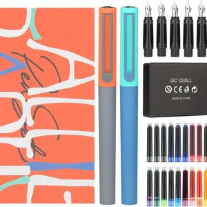 2 Calligraphy Fountain Pens Set, 5 Different Nibs, 18 Ink Cartridges, Beginner-Friendly Calligraphy Pen Set, Perfect for Writing Practice