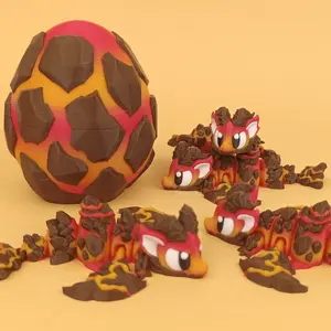 Lava Mini Dragon with Lava Egg | Fantasy Desk Decor & Collectible Dragon Egg Fidget Toy