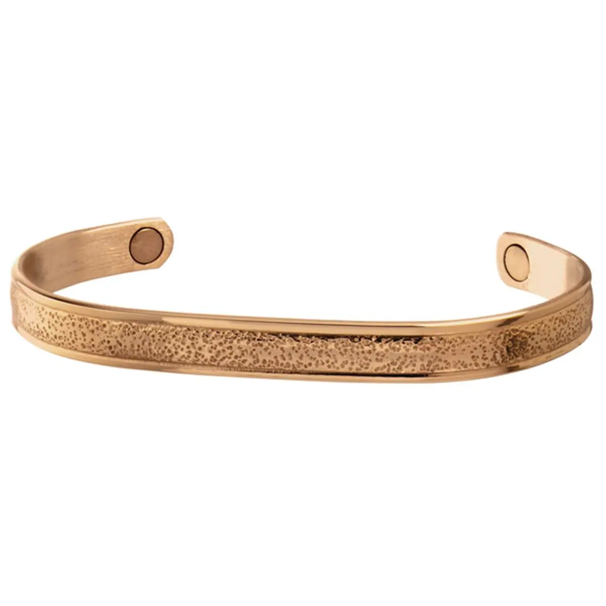 Sabona Textured Copper Bracelet, Unisex Cuff-Style Metal Wristband with Magnetic Tips for Long Term Durability, Elegant, Large