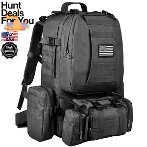 [Hunt Deals For You] 60L Large Tactical Range Case, Backpack Heavy Duty Outdoor Hunting Assault Pack Detachable Molle Bag